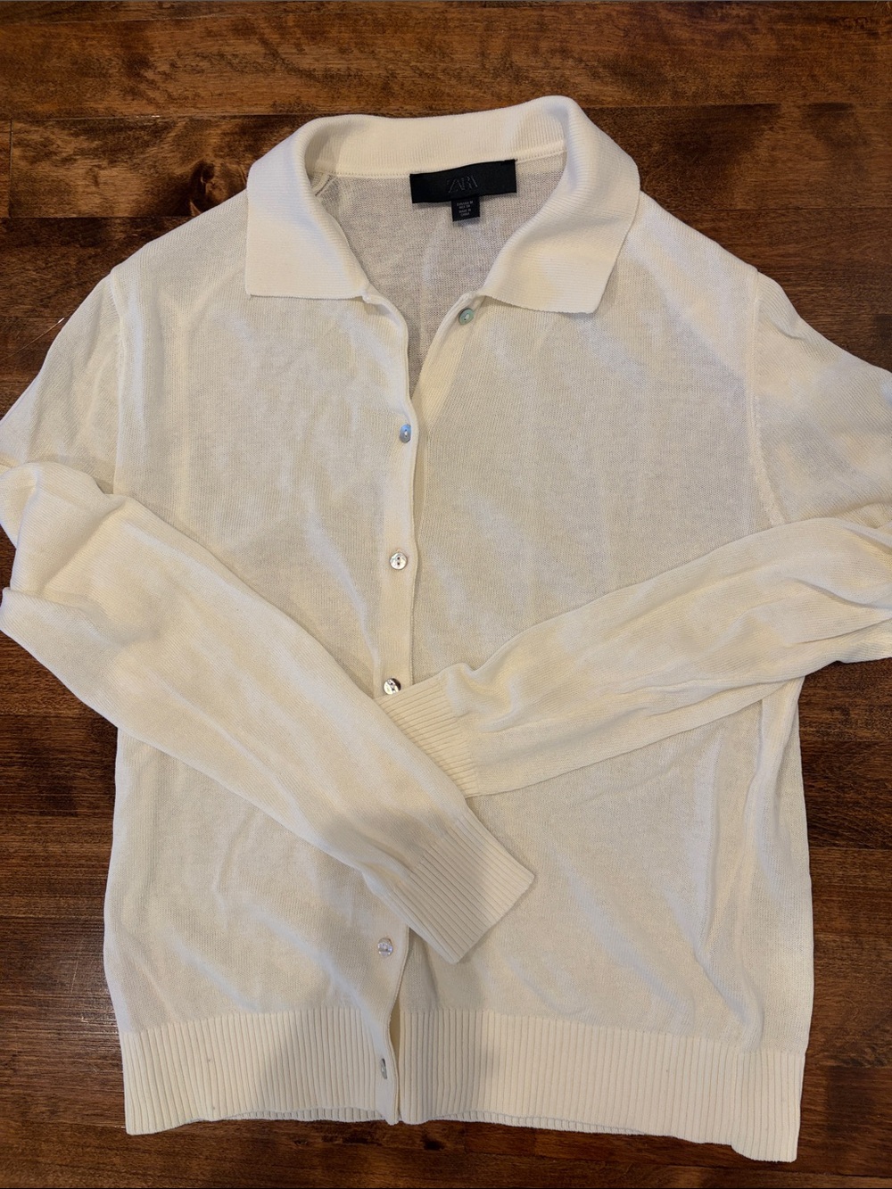 Zara lightweight long sleeve polo shirt cardigan